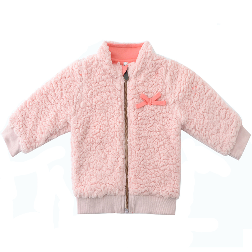 Baby Girls Faux Sherpa Jacket Winter Long Sleeve Stand Collar Quilted Outerwear