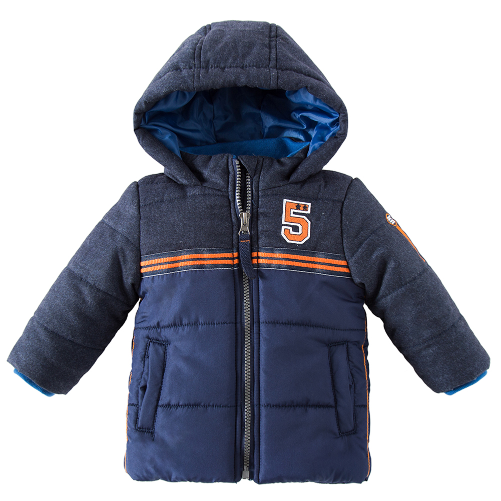 Baby Boys Winter Jacket Hooded Quilted Puffer Infate Coat Outerwear 