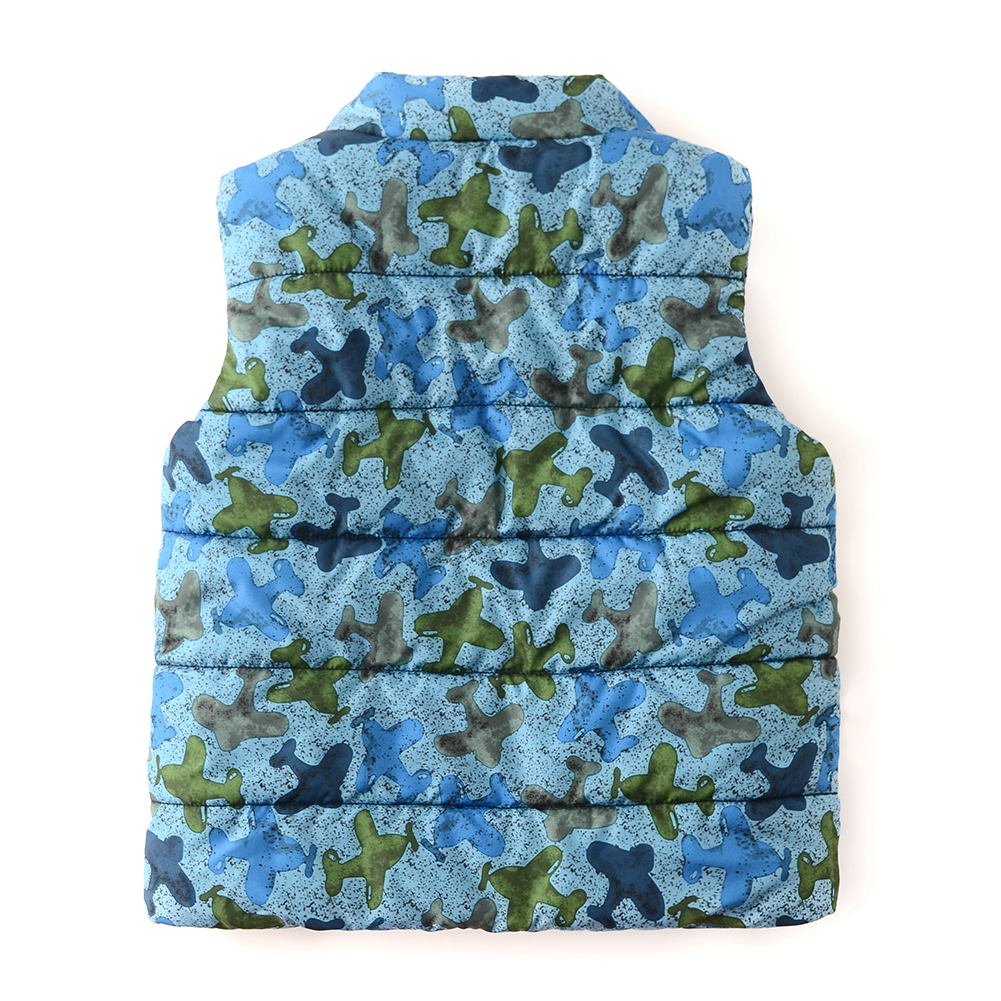 Boys Puffer Quilted Vest Camo Print Lined Zipper Waistcoat